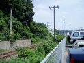 ビルの裏側に走っている佐世保線の線路